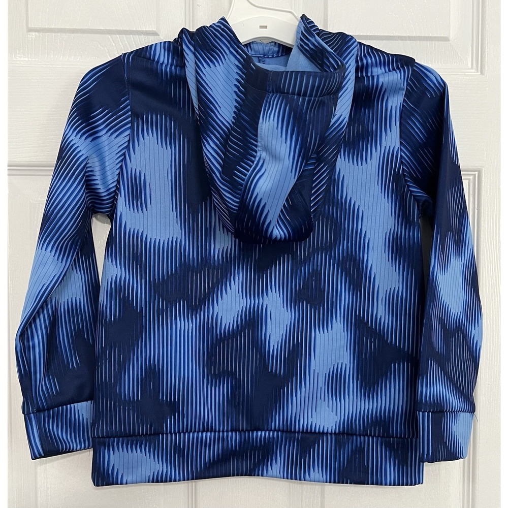 Under Armour Youth Fleece Blue Geometric Print Kids Hoodie Front Pocket Sz XS - Picture 2 of 8